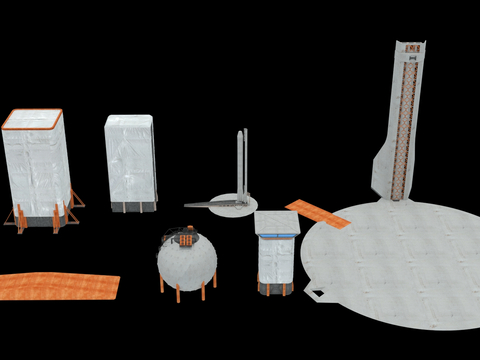  现代未来科幻基地 星际殖民地3d模型 