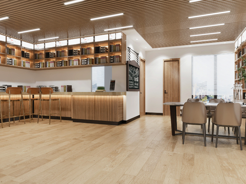  现代书店 阅读室3d模型 