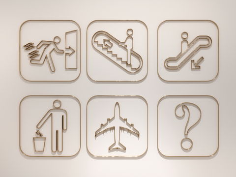  卫生间标识牌 导示牌 指示牌3d模型 