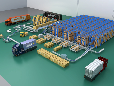  立体仓库 物流库房设备3d模型 
