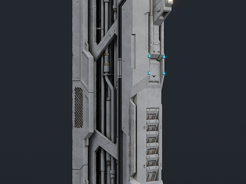  科技感立柱 科技器材3d模型 