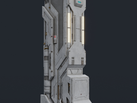  科技感立柱 科技器材3d模型 