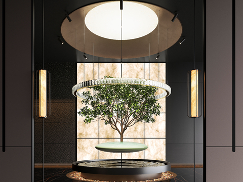  现代植物装置 艺术装置3d模型 