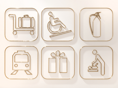  商场标识牌 导示牌 指示牌3d模型 