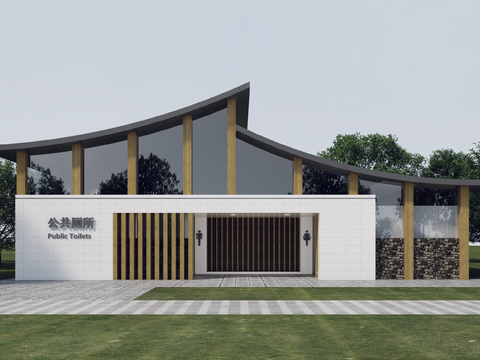  现代公共厕所3d模型 