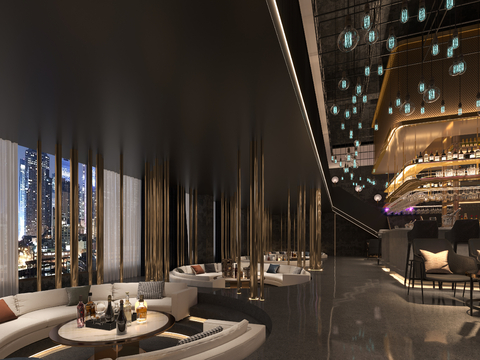  现代酒吧3d模型 