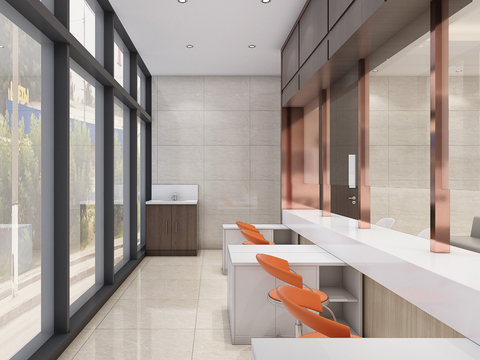  现代医院 体检中心3d模型 