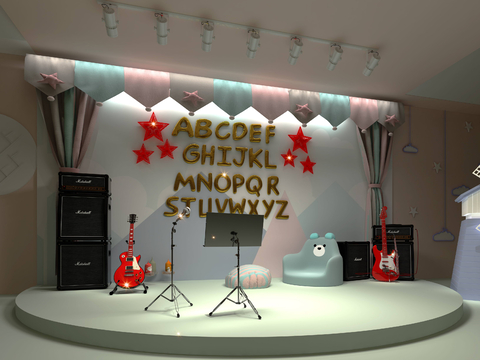  现代儿童舞台3d模型 