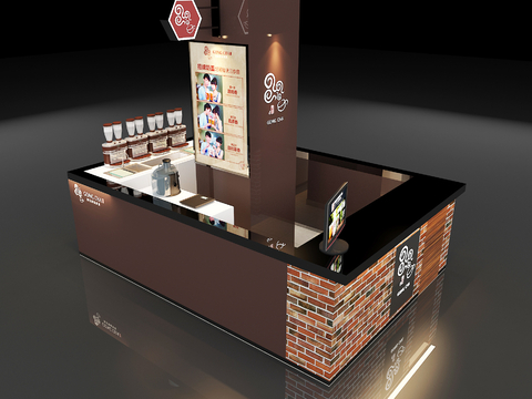  奶茶店操作台3d模型 