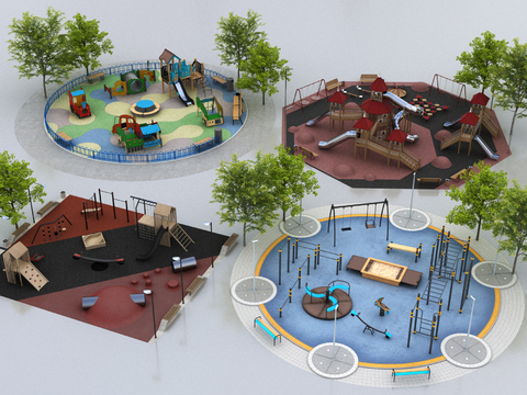  现代儿童设备 游乐设备3d模型 