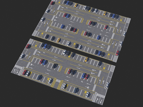  现代公共停车场3d模型 