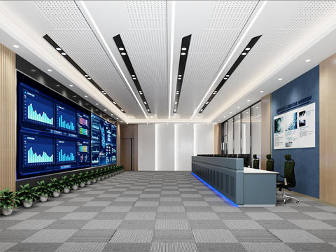  监控室 指挥室 控制室3d模型 