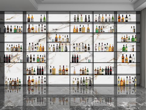 现代酒柜 酒架3d模型