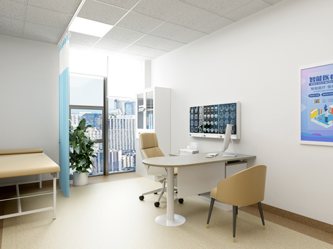  现代医院 诊室3d模型 