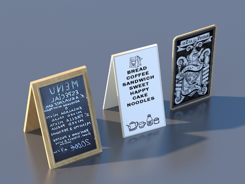  广告牌 店铺招牌 黑板3d模型 