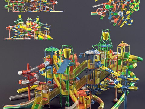  游乐设备 滑滑梯3d模型 