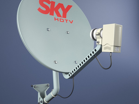  电视信号接收器 卫星接收器3d模型 