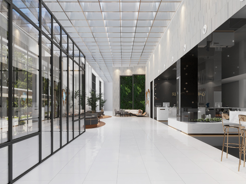  办公楼大堂 写字楼大堂3d模型 