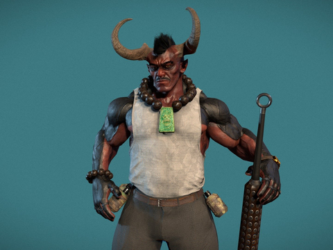  广布死亡-牛角人3d模型 