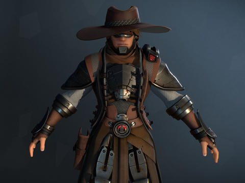  赏金猎人 虚拟人物 动漫人物3d模型 