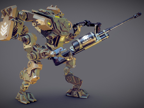  战斗型机器人 漫画角色3d模型 