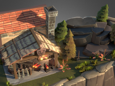  影视动漫 铁匠铺3d模型 