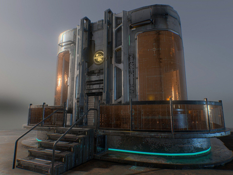  科幻前哨3d模型 