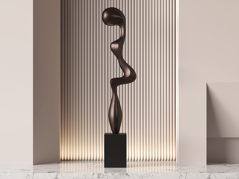  抽象雕塑 金属摆件3d模型 