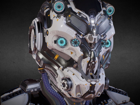  科幻头盔 影视头盔3d模型 