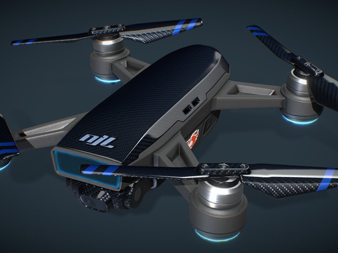  碳纤维无人机3d模型 