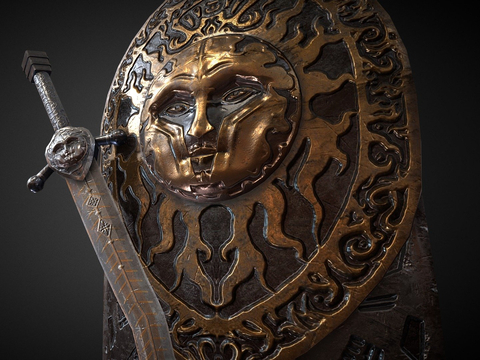  沃蒂格尔 剑盾3d模型 