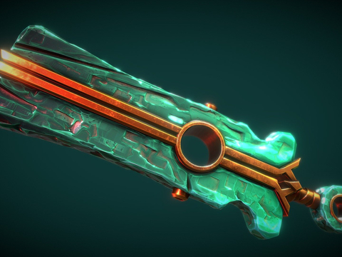  动漫道具 翡翠剑3d模型 