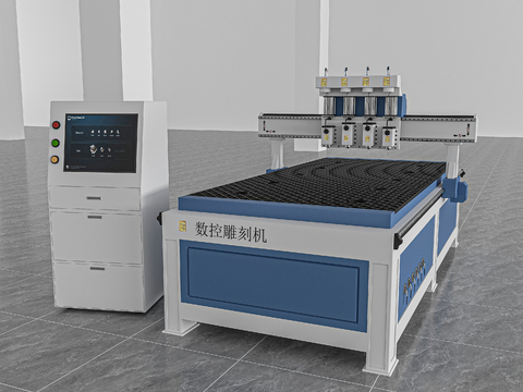  数控雕刻机 开料机 工厂设备3d模型 