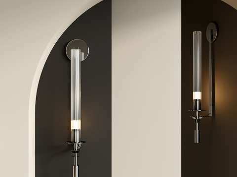  现代长壁灯 金属壁灯3d模型 