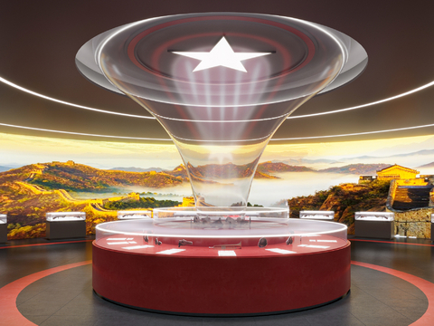  党建展厅 党建历史馆3d模型 