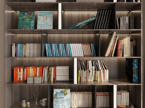  复古书架 书籍 书本 书堆3d模型 