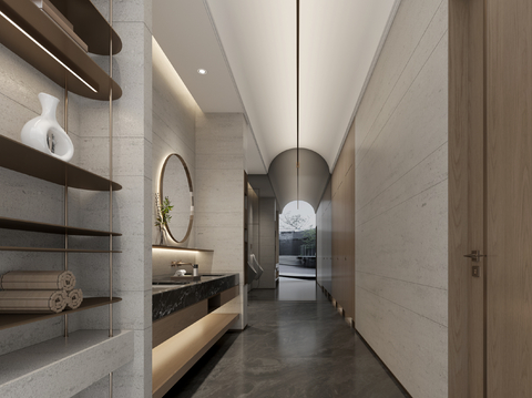  公共卫生间 公厕3d模型 