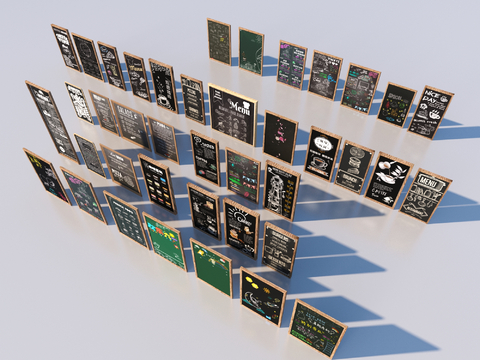  广告牌 店铺招牌 黑板 涂鸦墙3d模型 