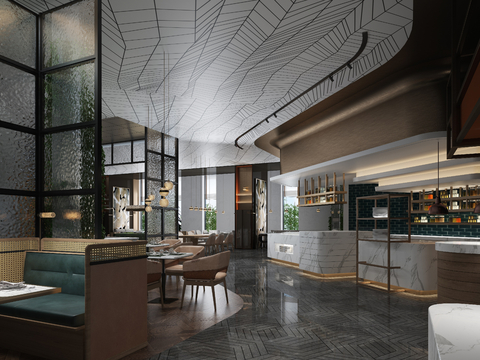  酒店餐厅 全日制餐厅3d模型 