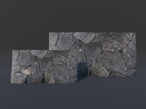  景观石 石墙 堆砌砖头3d模型 