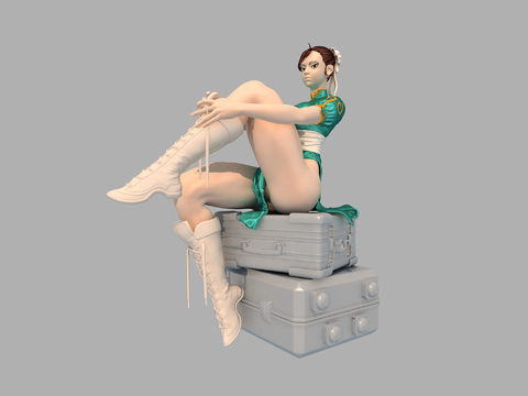  动漫人物 游戏人物 春丽3d模型 