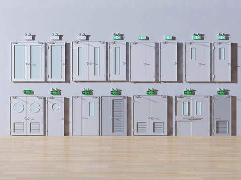  现代消防门 防火门 消防设备3d模型 