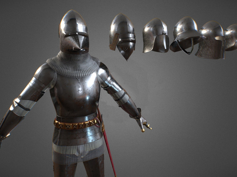  英格兰盔甲 动漫人物3d模型 