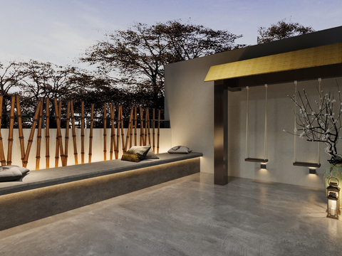  庭院景观 露台3d模型 