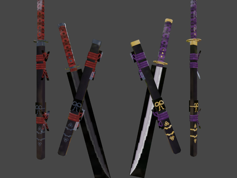  武士刀 影视道具3d模型 