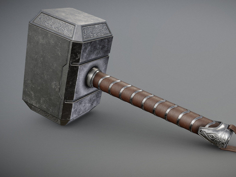  雷神之锤 动漫道具3d模型 