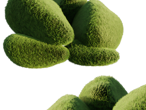  石头 苔藓石 景观石 园林石3d模型 