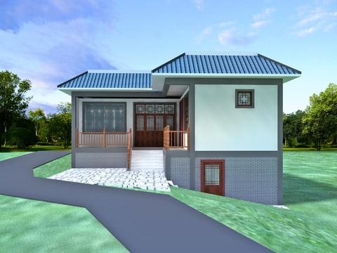  新中式乡村 古建民宅3d模型 