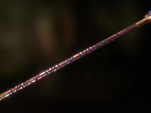  动漫法杖3d模型 