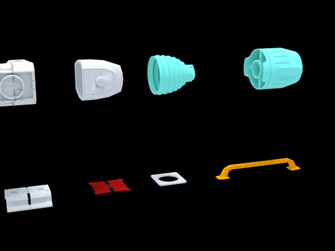  现代飞行器配件3d模型 